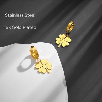 4 Leaf Hoop Earring