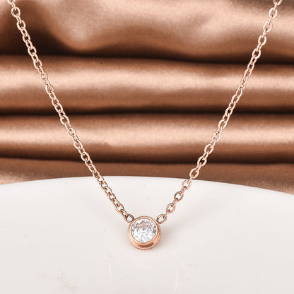 Diamond Button Pendant Necklace