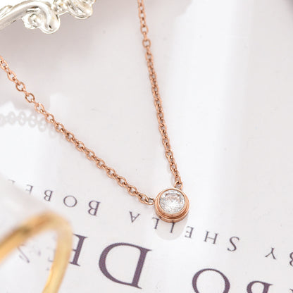 Diamond Button Pendant Necklace