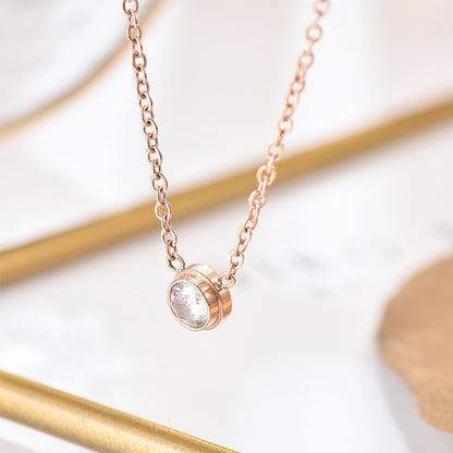 Diamond Button Pendant Necklace