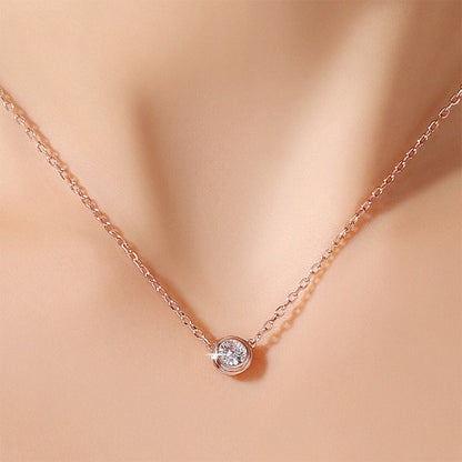 Diamond Button Pendant Necklace