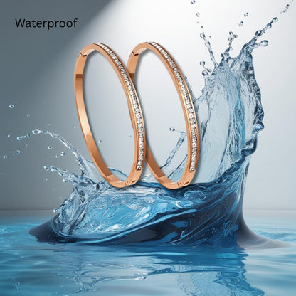 Rose Gold Stone Studded Bangle