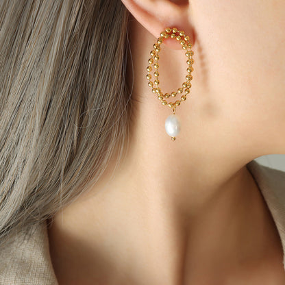 Double Layer Pearl Earrings
