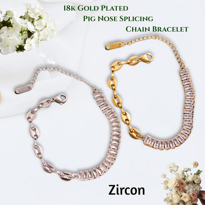 Square Diamond Chain Bracelet (Gold/Silver)