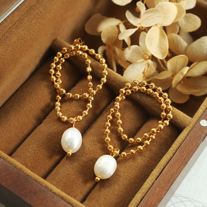 Double Layer Pearl Earrings