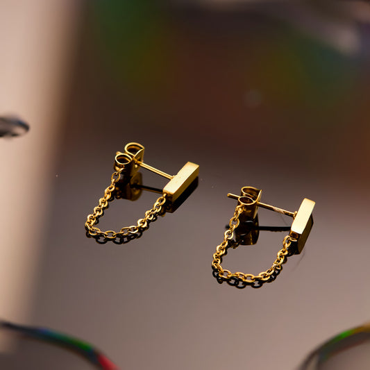MONOZO Elegant Stainless Steel Women's Earrings—Latest Fashion 18k Gold Plated Anti Tarnish Stud Earring for Girl