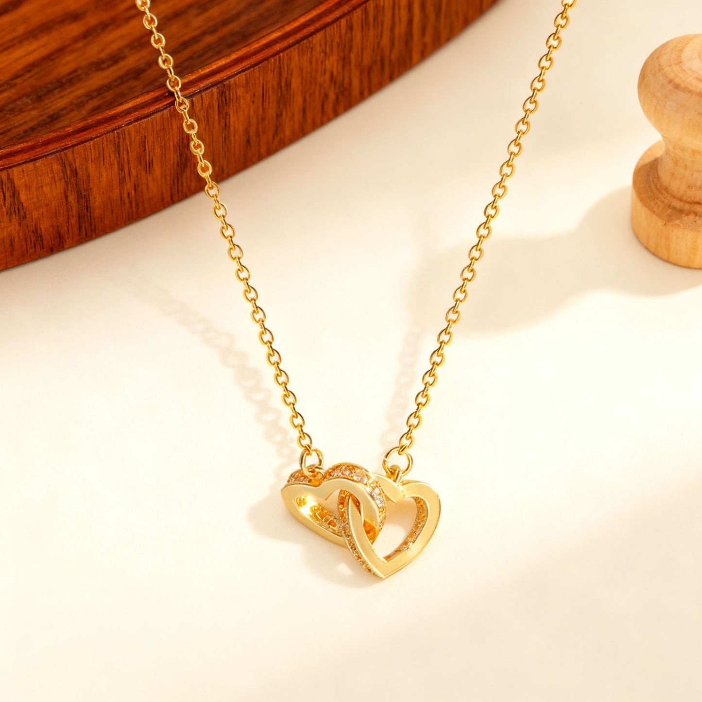 Dual Love Heart Pendant Necklace