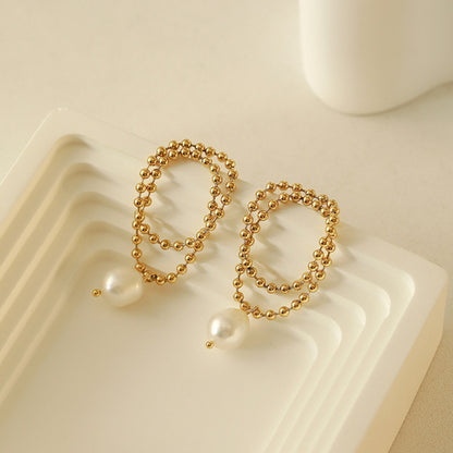 Double Layer Pearl Earrings