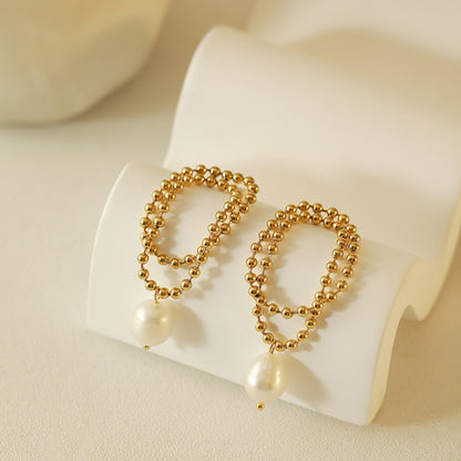 Double Layer Pearl Earrings