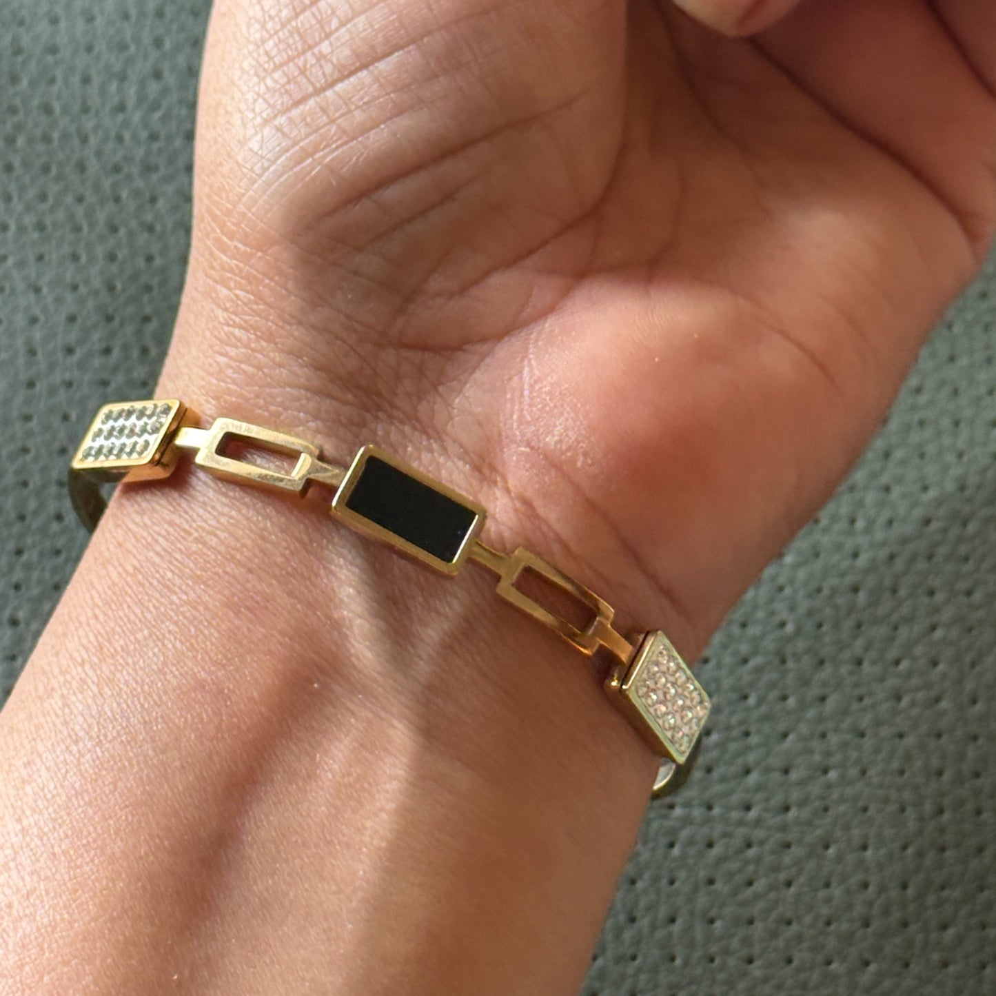 Black Stone Diamond Bracelet