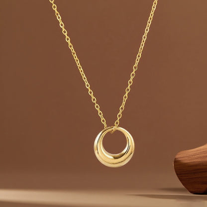 Trendy Round Ring Pendant Necklace (Gold/Silver)