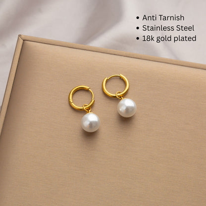 Ring Pearl Hoop Earring