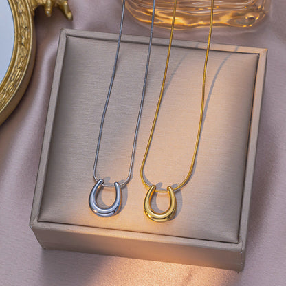 U Initial Pendant Necklace (Gold/Silver)