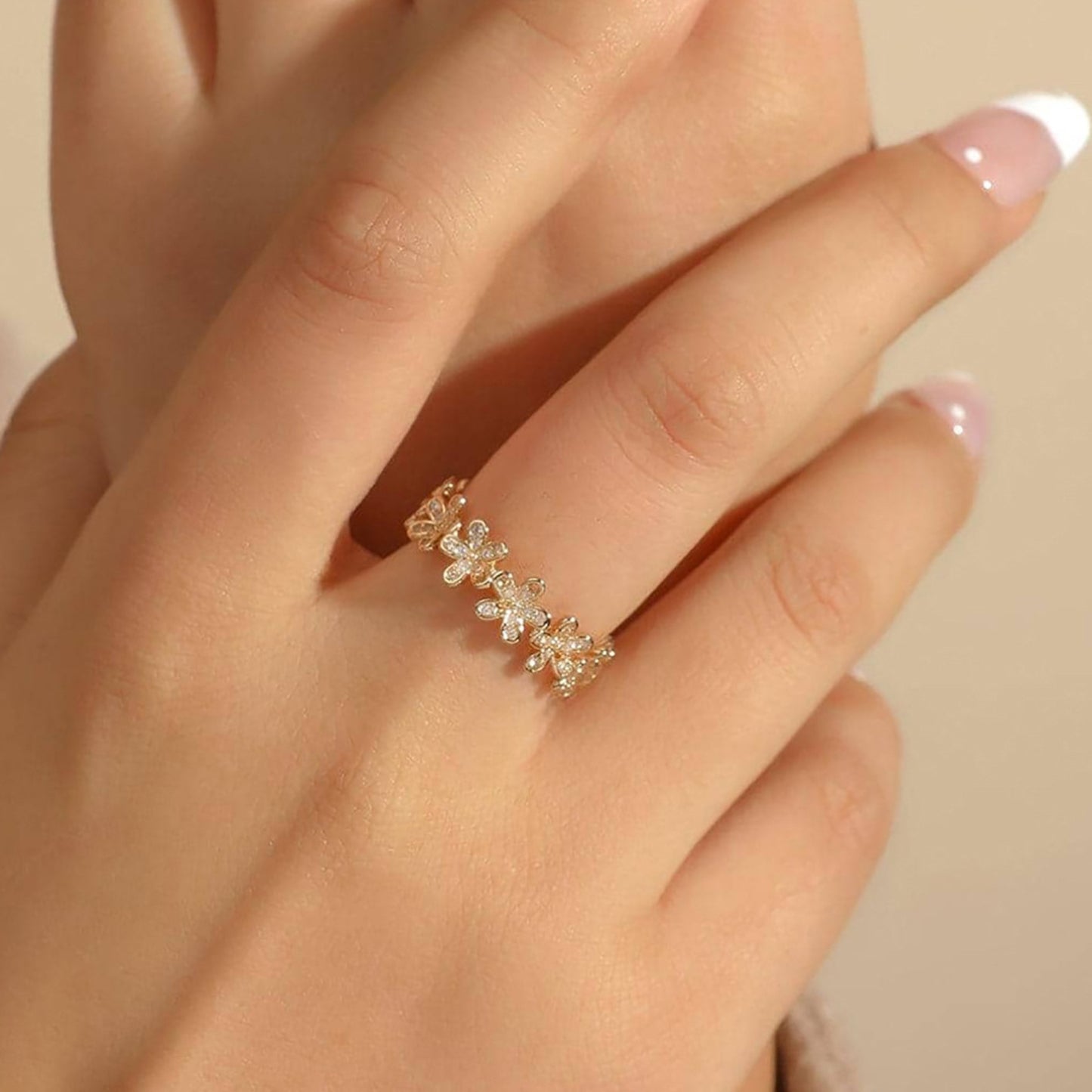 Daisy Flower Diamond Ring