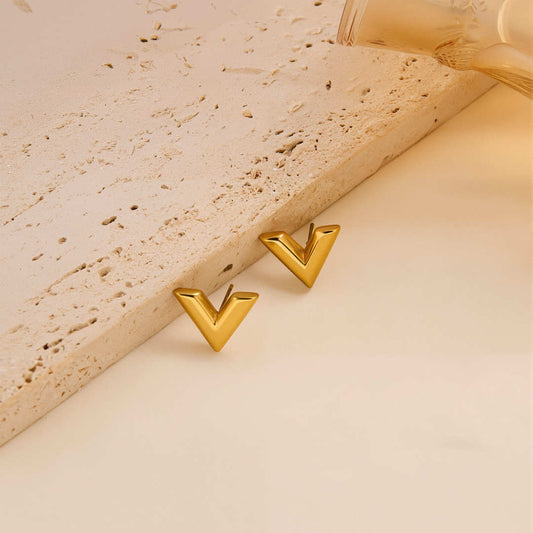 MONOZO Elegant Stainless Steel Women's Earrings— —Latest Fashion 18k Gold Plated Anti Tarnish stud earring