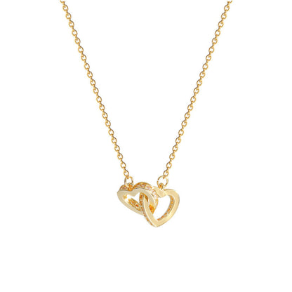 Dual Love Heart Pendant Necklace