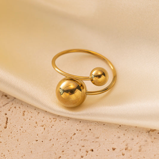 MONOZO 18k Gold plated Ring for Women | Anti Tarnish Stainless Steel Adjustable Finger Ring for Girls | High Quality non faded Ring | Girl Fashion Jewellery