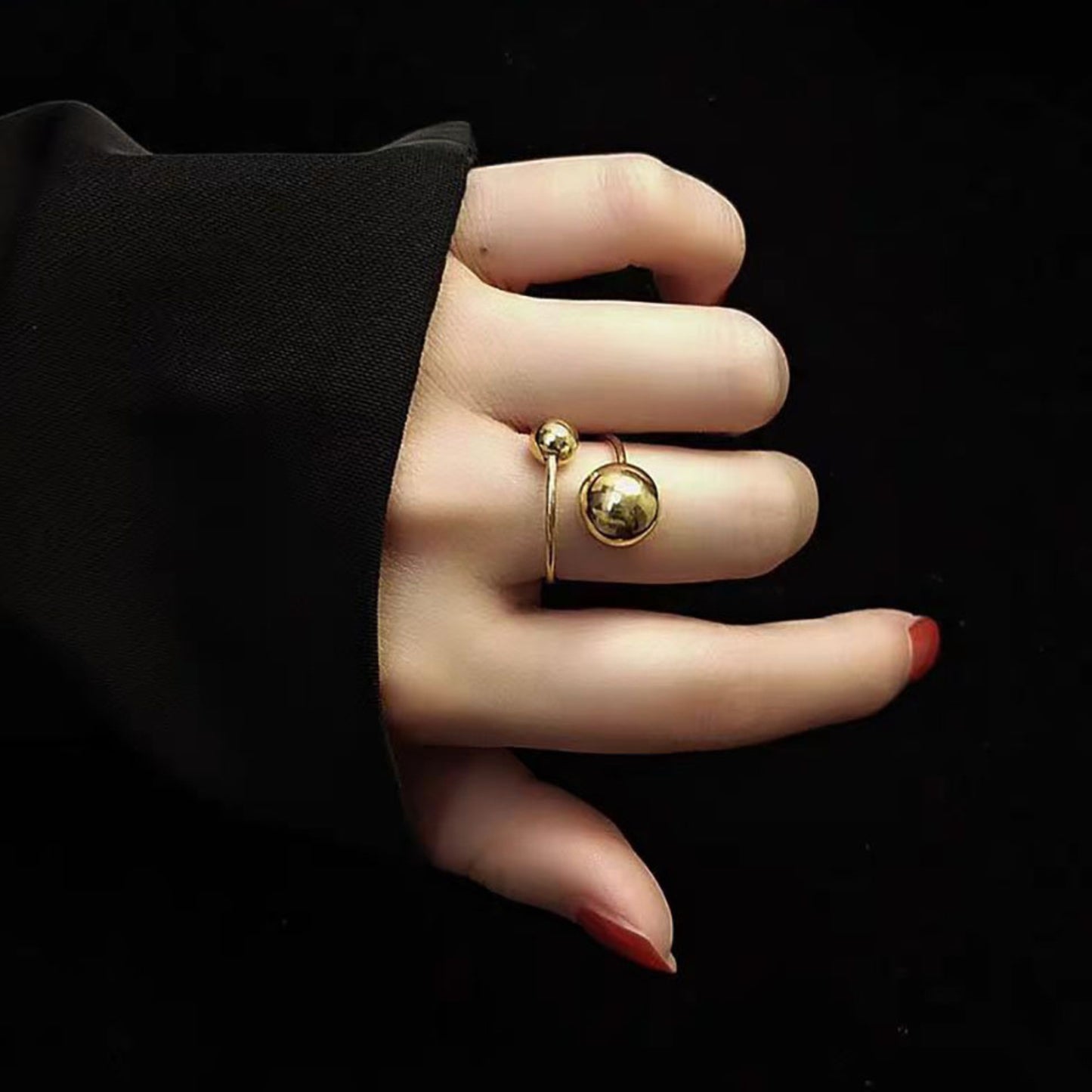MONOZO 18k Gold plated Ring for Women | Anti Tarnish Stainless Steel Adjustable Finger Ring for Girls | High Quality non faded Ring | Girl Fashion Jewellery