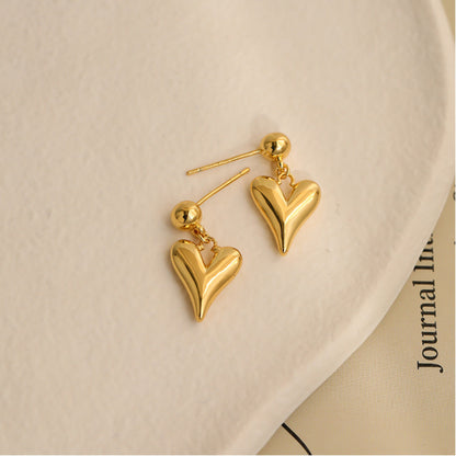 Small Heart Drop Earring
