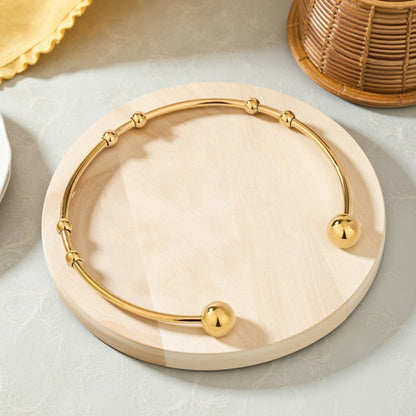 Minimal Beaded Cuff Bracelet (Gold/Silver)
