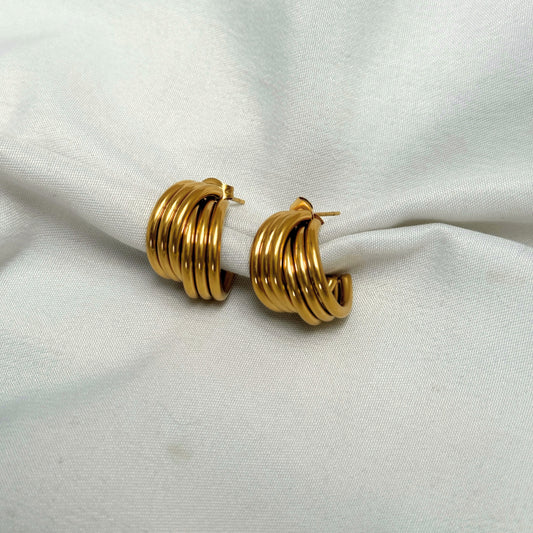 MONOZO Elegant Stainless Steel Women's Earrings—Latest Fashion 18k Gold Plated Anti Tarnish Stud Earring for Girl