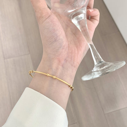 Minimal Beaded Cuff Bracelet (Gold/Silver)