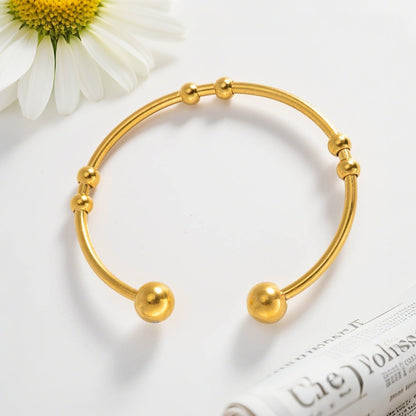 Minimal Beaded Cuff Bracelet (Gold/Silver)