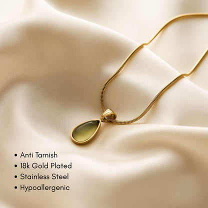 Lucky Droplet Pendant Necklace (Blue/Green/Blue Silver)
