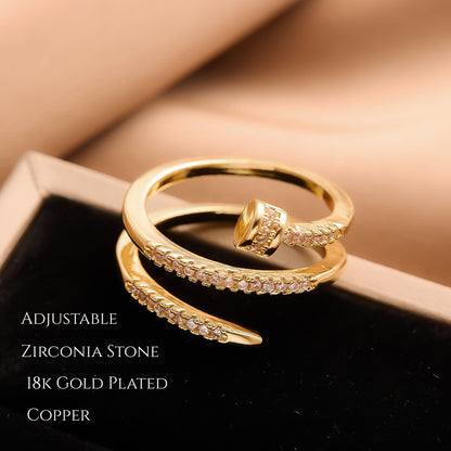 Nail Solitaire Ring