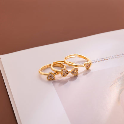 3 in 1 Solitaire Heart Ring