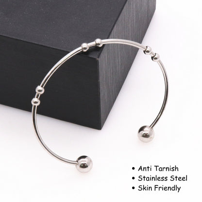 Minimal Beaded Cuff Bracelet (Gold/Silver)
