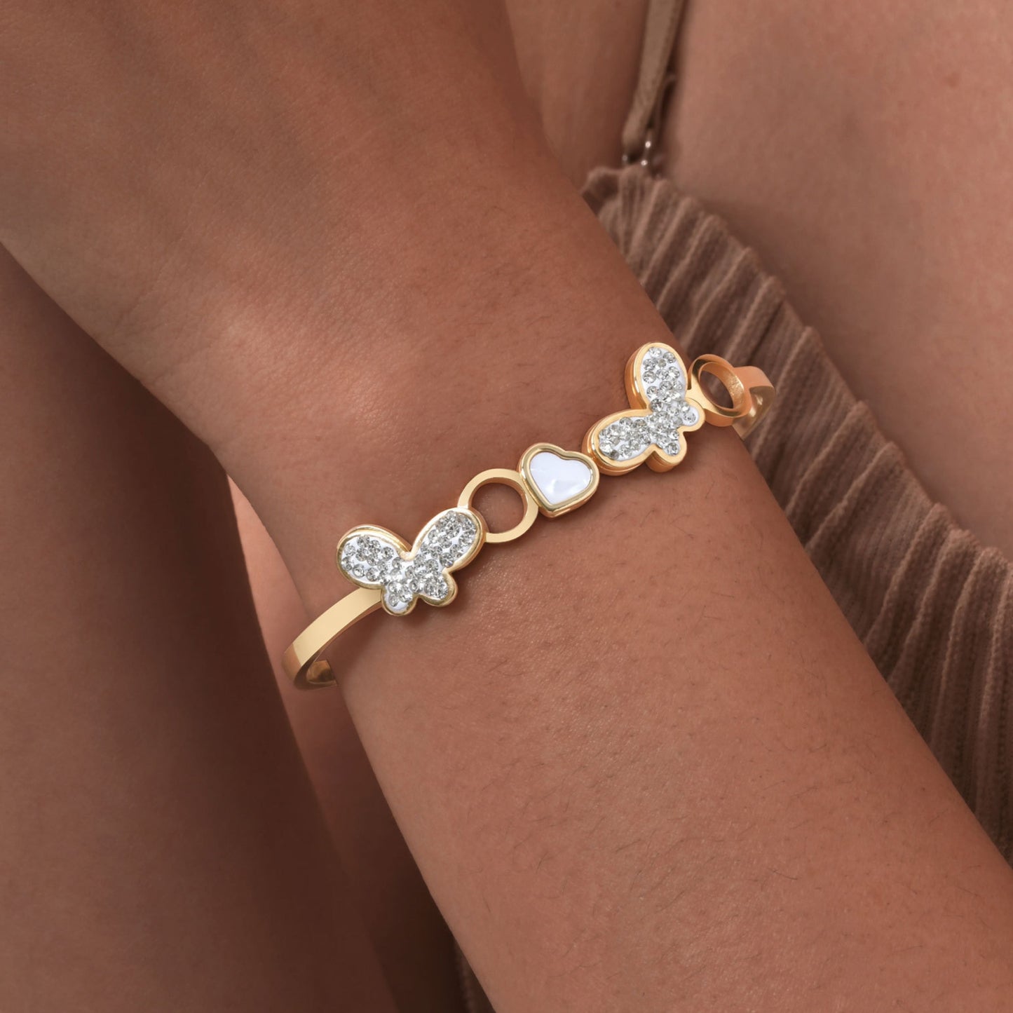 Butterfly Heart Solitaire Bracelet