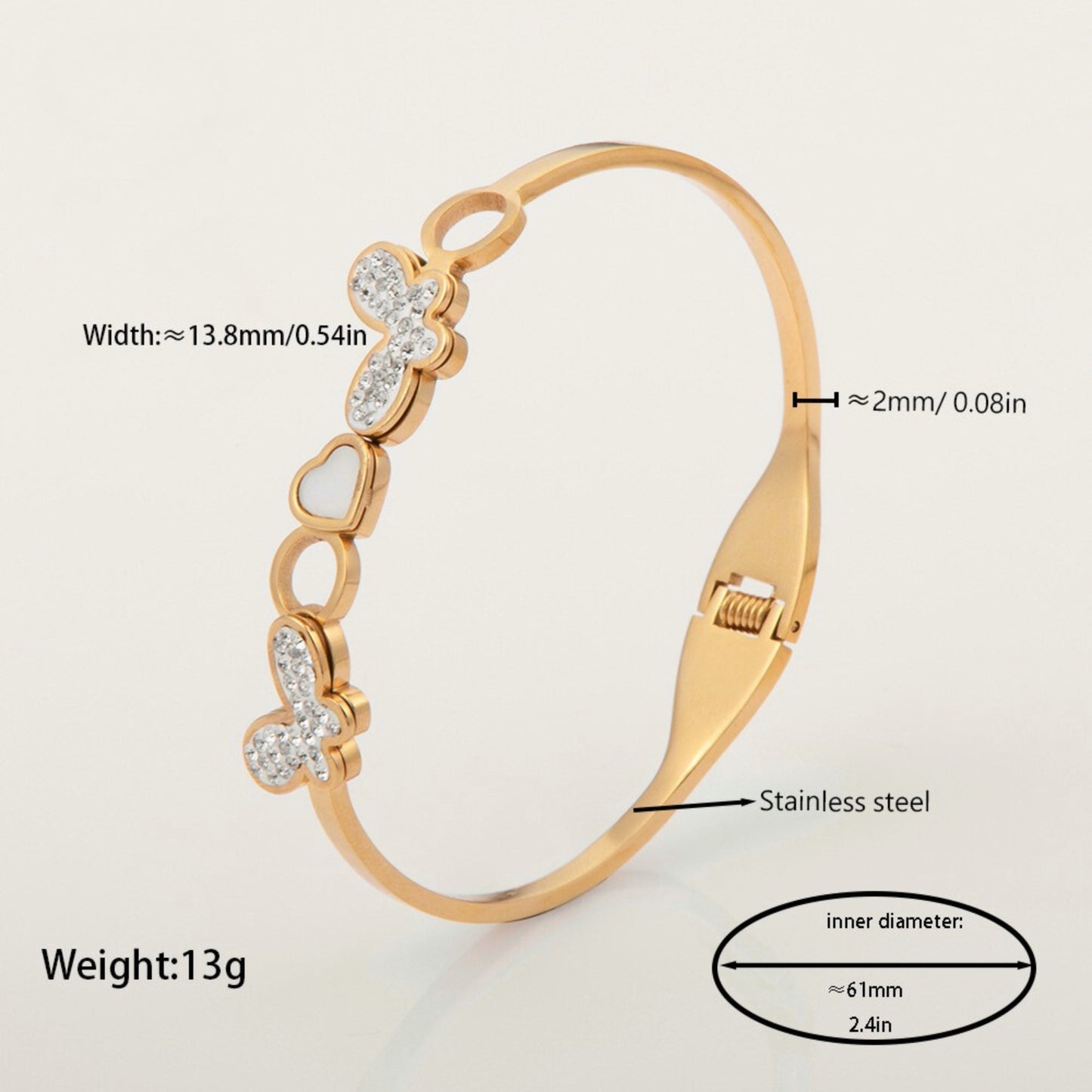 Butterfly Heart Solitaire Bracelet