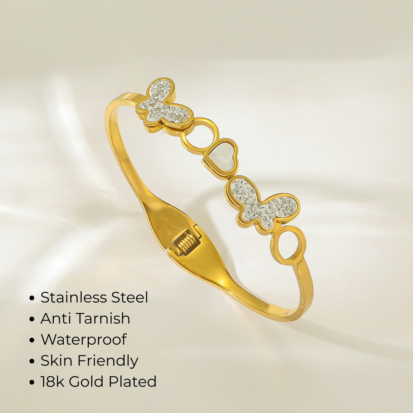 Butterfly Heart Solitaire Bracelet