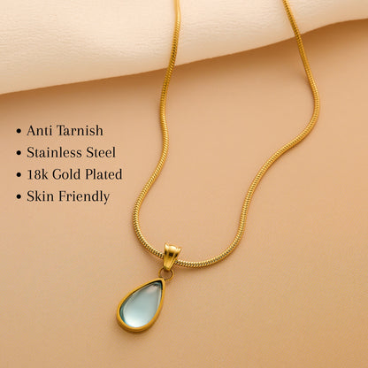 Lucky Droplet Pendant Necklace (Blue/Green/Blue Silver)