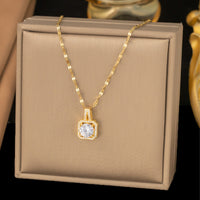 Lucky Square Diamond Chain Necklace