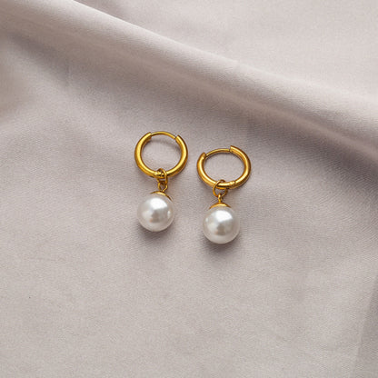 Ring Pearl Hoop Earring