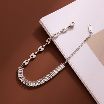 Square Diamond Chain Bracelet (Gold/Silver)