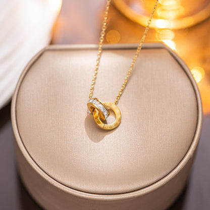 Roman Numeral Pendant Necklace (Gold/Silver/Rose Gold)