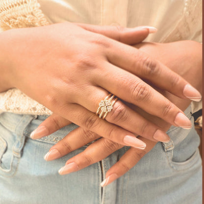 3 in 1 Solitaire Heart Ring