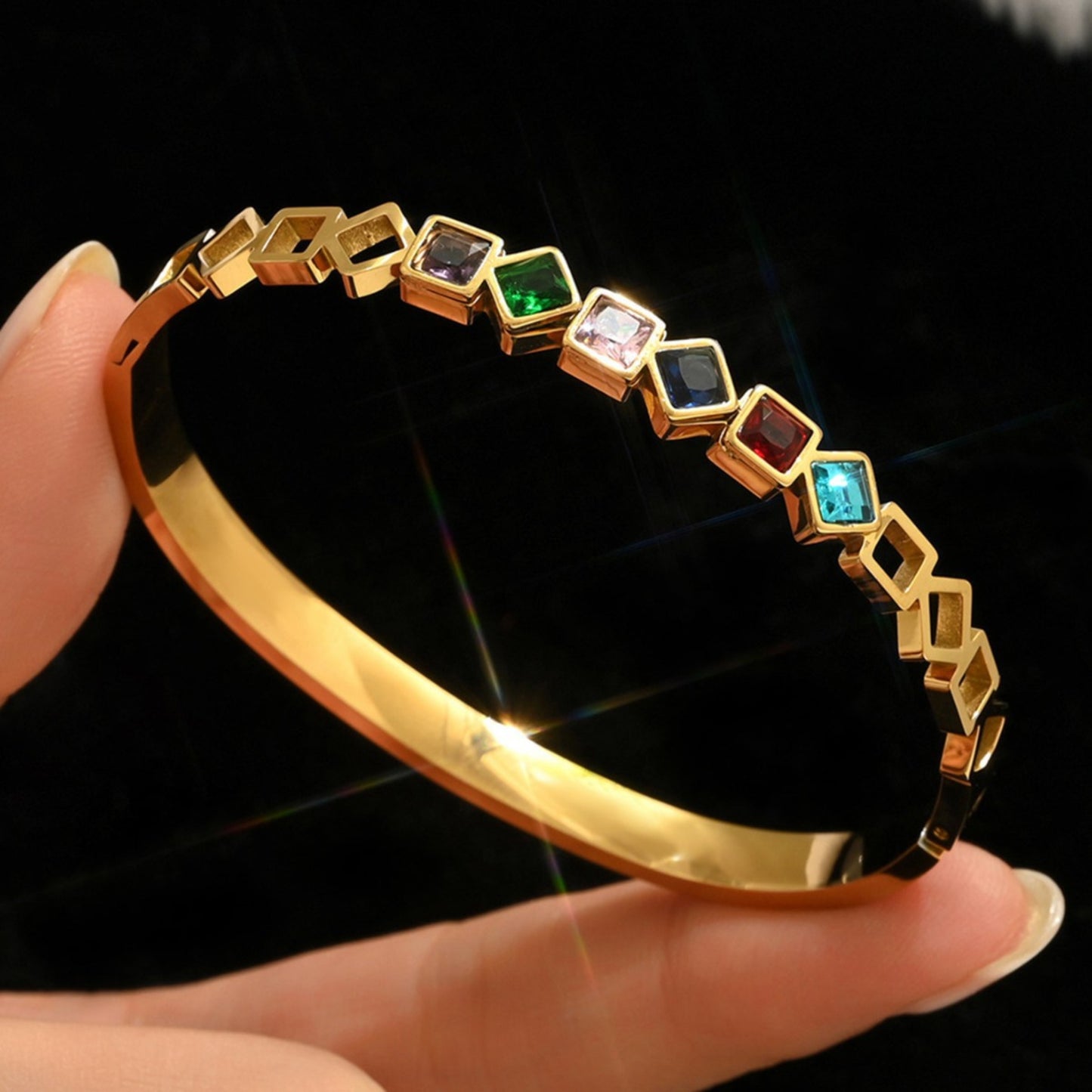 Multicolor Stone Sleek Bracelet