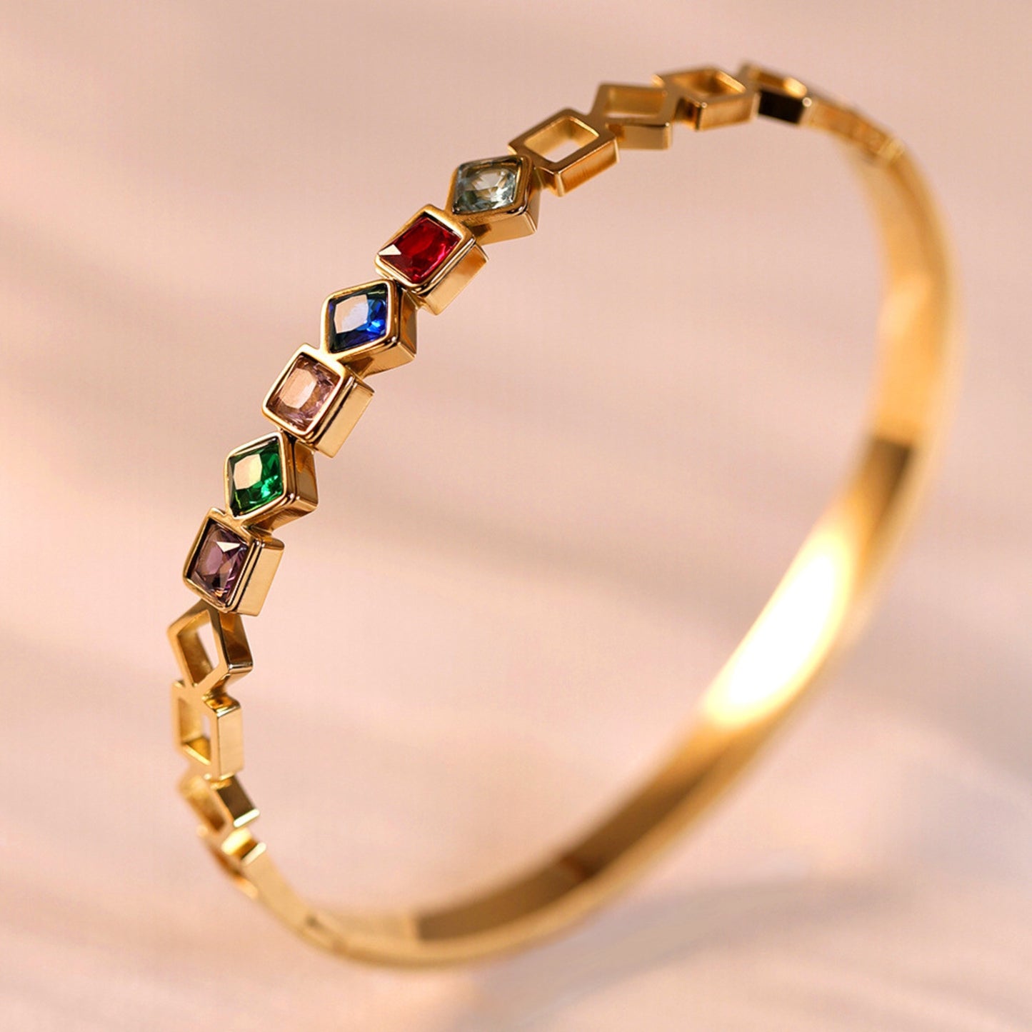 Multicolor Stone Sleek Bracelet