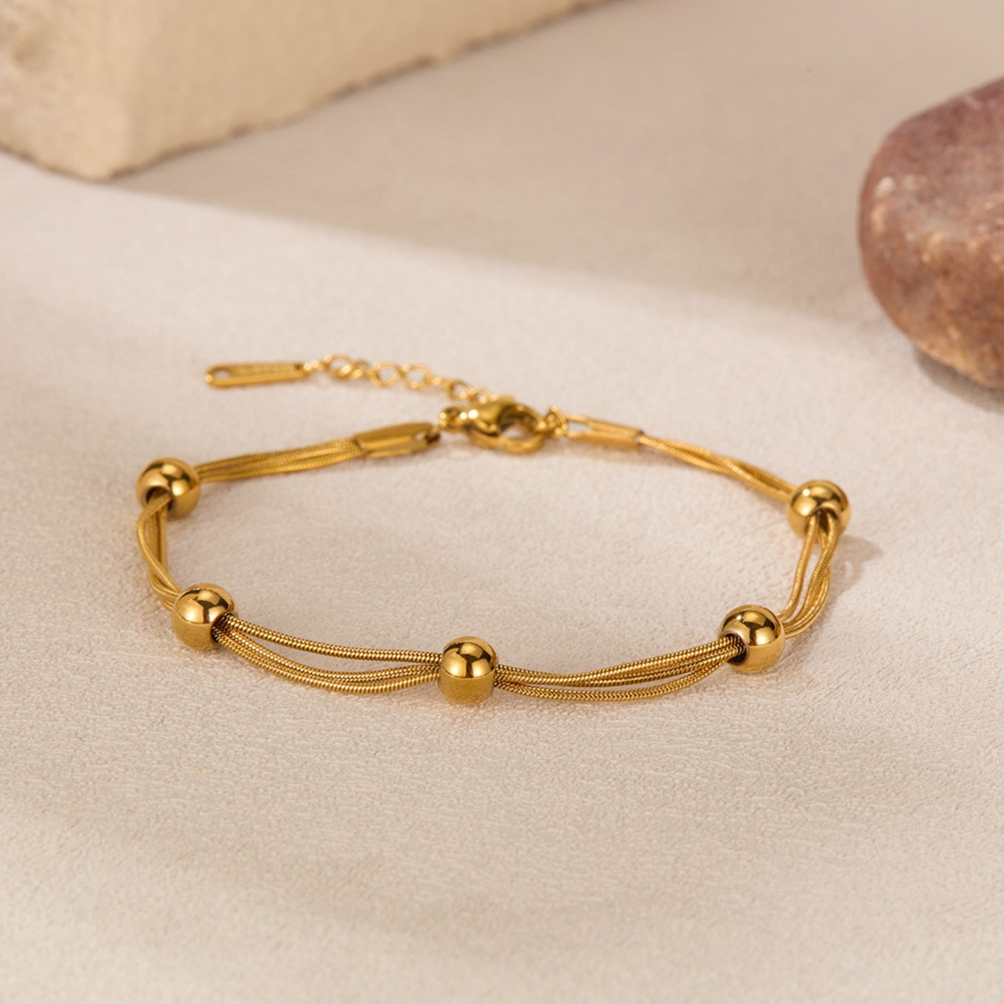 Triple Layer Bead Chain Bracelet (Gold/Silver)