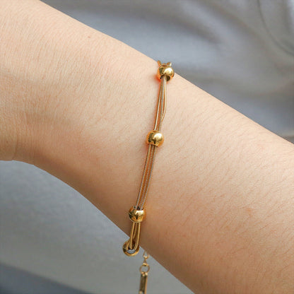 Triple Layer Bead Chain Bracelet (Gold/Silver)