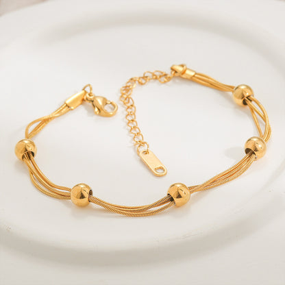 Triple Layer Bead Chain Bracelet (Gold/Silver)