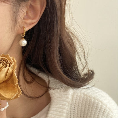 Ring Pearl Hoop Earring