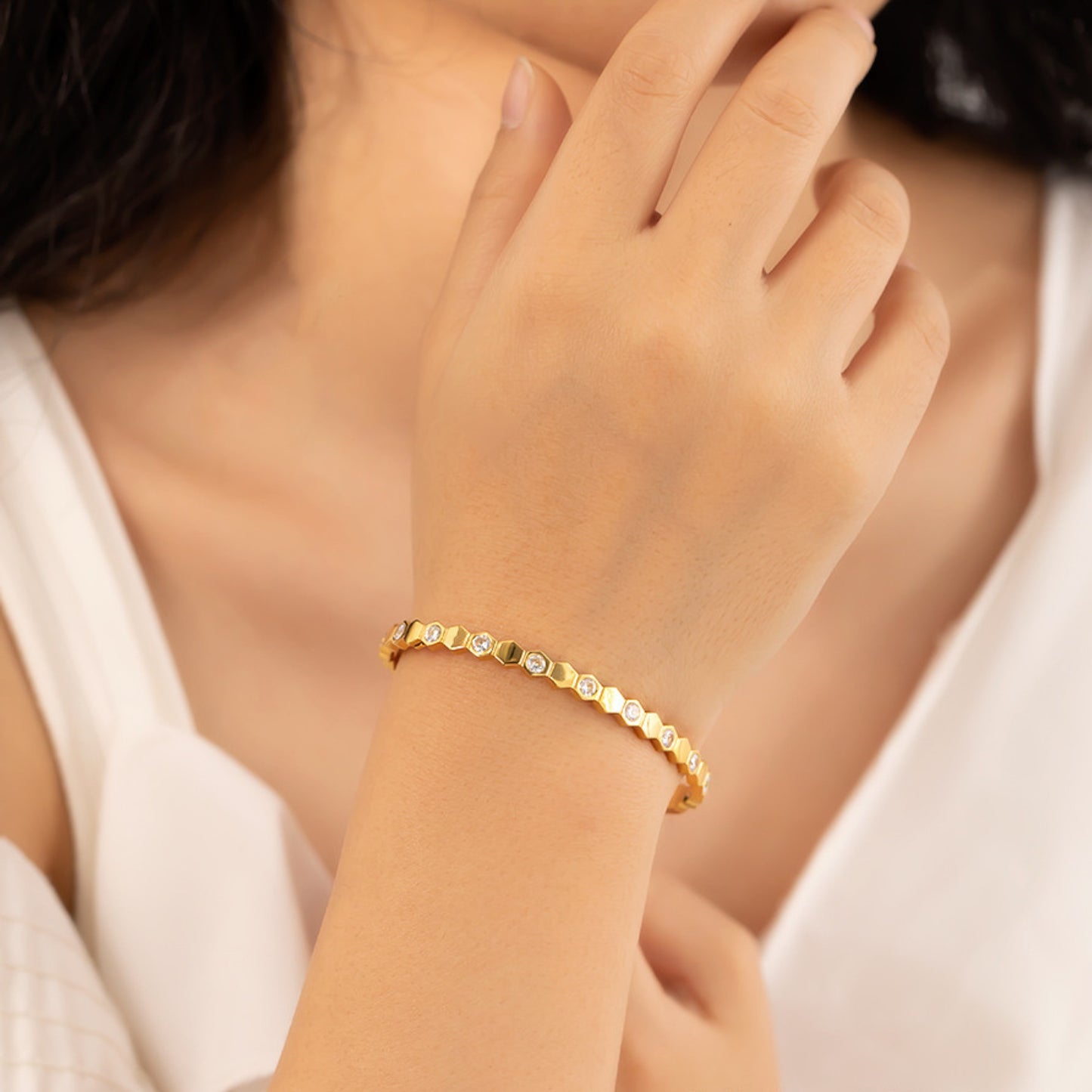 Hexagon Diamond Bracelet