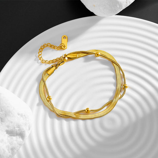 MONOZO Anti Tarnish Bracelet for Women Stylish | Stainless Steel Bracelet for Woman | Western Chain Bracelet Girl Accessories | 18k Gold plated bracelet MONOZO Anti Tarnish Bracelet for Women Stylish |