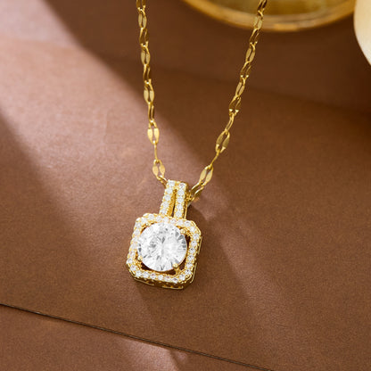 Lucky Square Diamond Chain Necklace