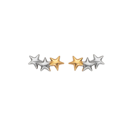 Star Stud Silver Golden Earring
